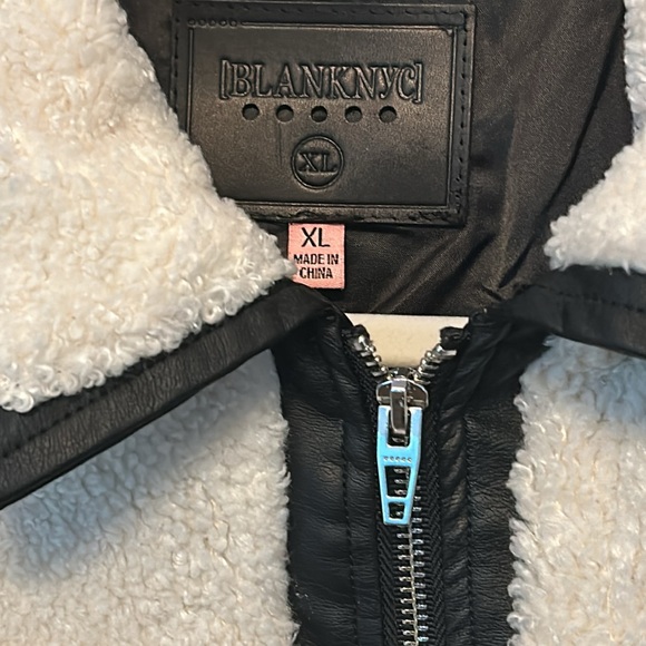 Blank NYC Sherpa and leather jacket. NWOT. Girls Size XL - Picture 3 of 7